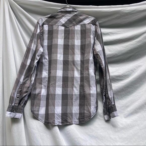 Express Button Down Black Gray and White Shirt, Size Medium. - Picture 10 of 12